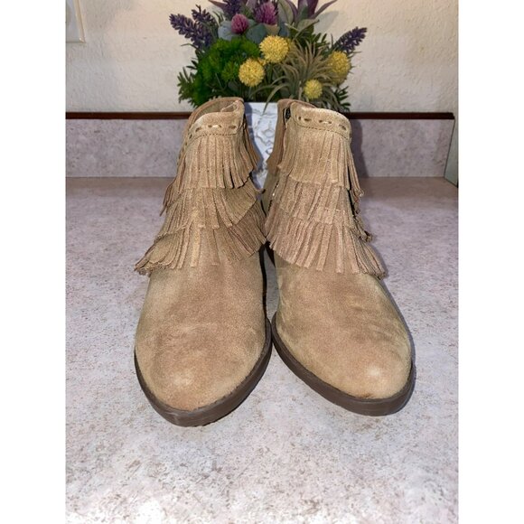 Naughty Monkey Womens Brown Fringe Ankle Booties Size 7.5 - Picture 5 of 8
